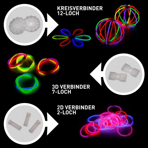 Premium Arm-Knicklichter - 6 Farben